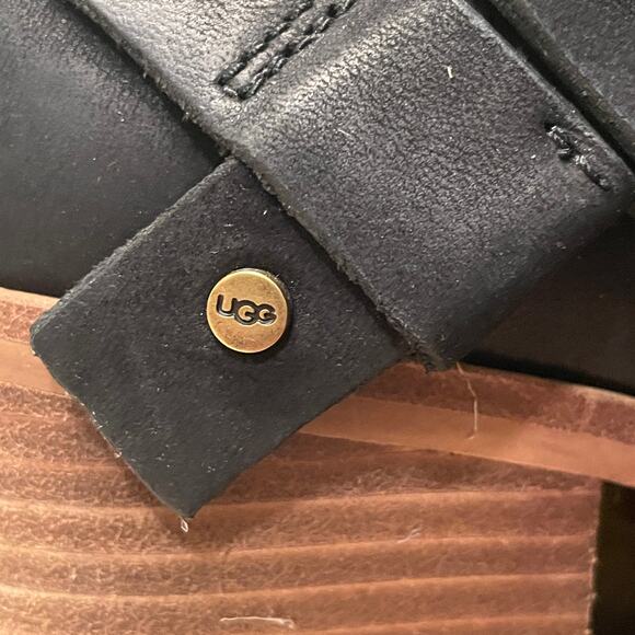 UGG 10 Elora Black Nubuck Leather Boots | Western Revival, Punk Rock, Foldover - Picture 10 of 12